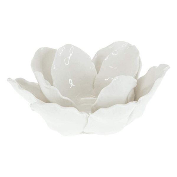 Свещник Порцеланово цвете в бяло