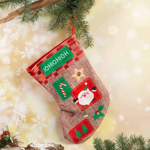 Коледен чорап с декорация