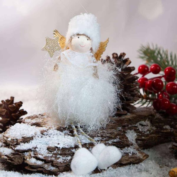 Коледна декорация - Ангел в бяло