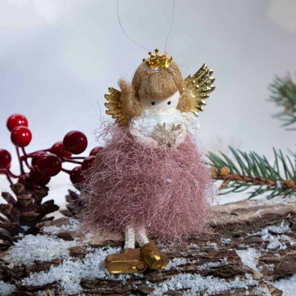 Коледна декорация - Ангел в златно