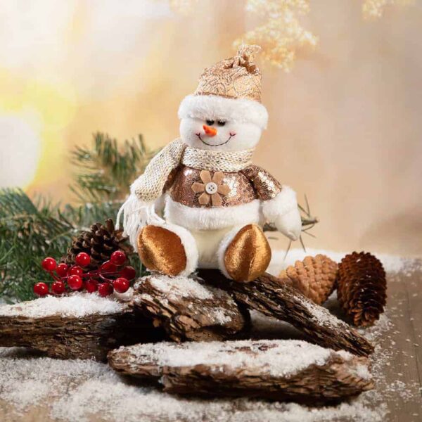 Коледна декорация - Снежен човек в златно