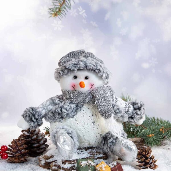 Коледна декорация - Снежен човек в сиво