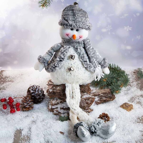 Коледна декорация - Снежен човек с висящи крака