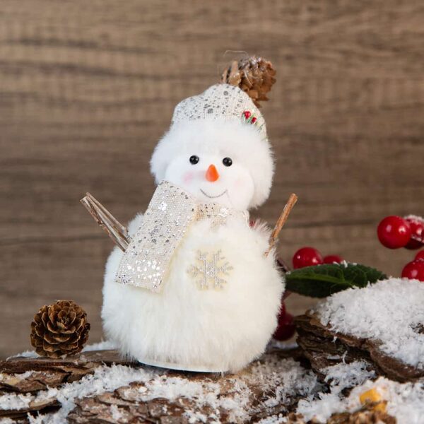 Коледна декорация снежен човек - Бяла снежинка