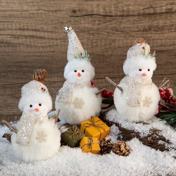 Коледна декорация снежен човек - Бяла снежинка