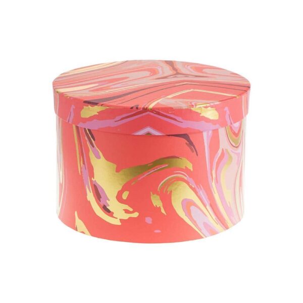 Подаръчна кутия цилиндър от серията Мрамор в розово-средна