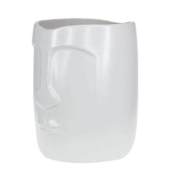 Керамична ваза от серията Лица в бяло M - 20см