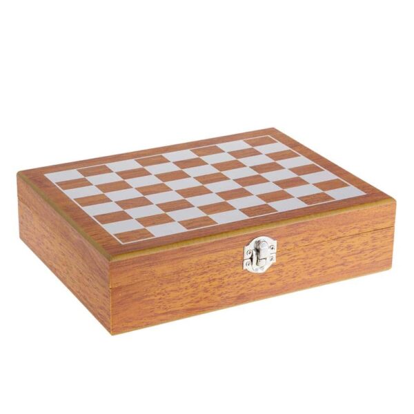 Дървен шах и фласк - Silver