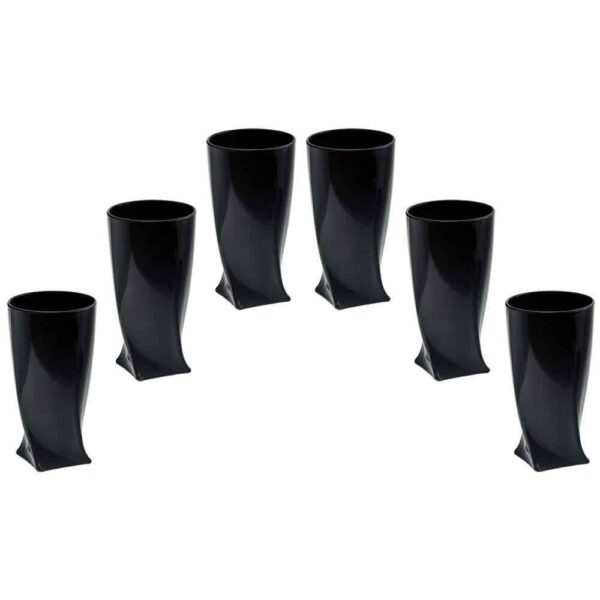 Комплект 6 чаши за вода в черно Куадро