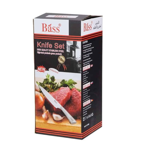 Комплект кухненски ножове - Bass черно и сиво