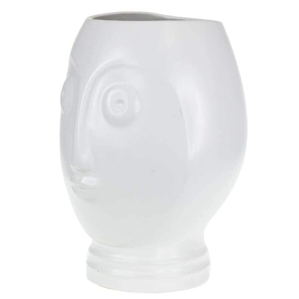 Керамична ваза от серията Лица в бяло L - 21см