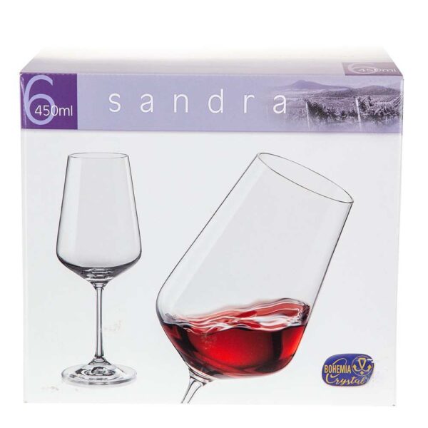 Чаши за червено вино в бяло от серията Сандра