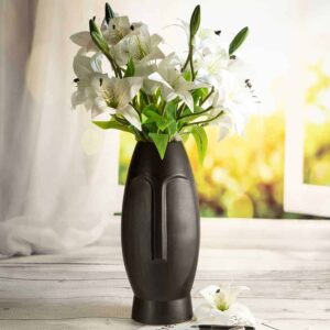 Керамична ваза от серията Лица в черно L - 35см