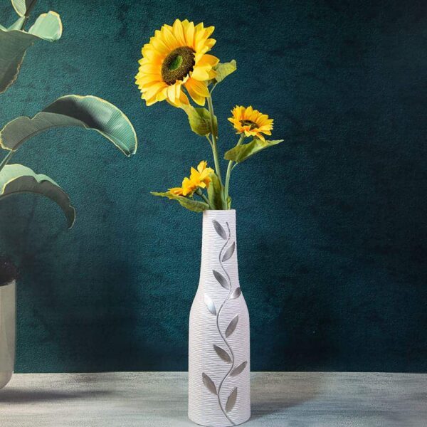 Керамична ваза Сребърен лист - 60см