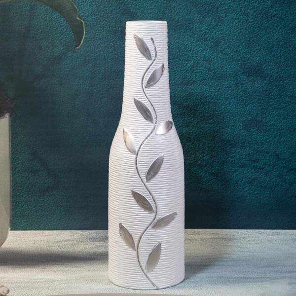 Керамична ваза Сребърен лист - 60см