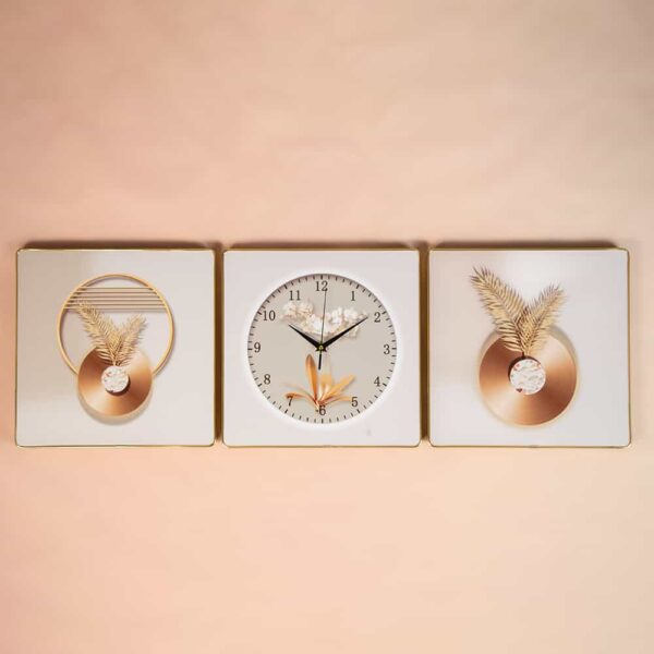 Комплеткт стенен часовник с две пана с изтънчен дизайн