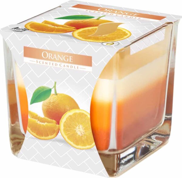 Свещ в чаша 3 цвята, Портокал