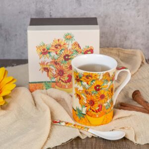 Подаръчна чаша за чай Слънчогледи - 240мл