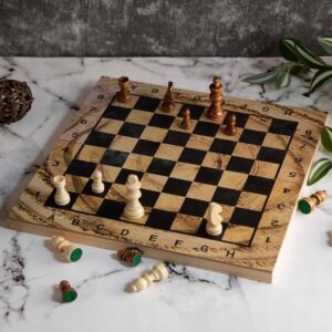 Компактен дървен шах - среден