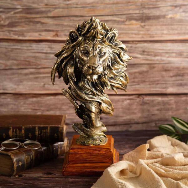 Декоративна статуетка на постамент - Глава на лъв