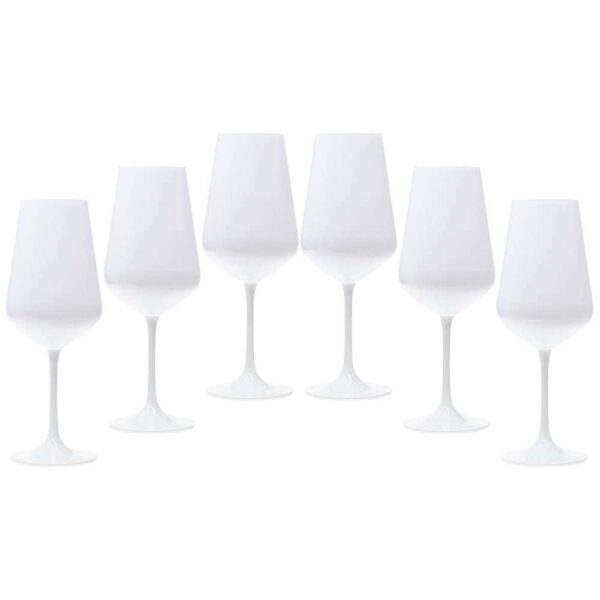 Чаши за червено вино в бяло от серията Сандра