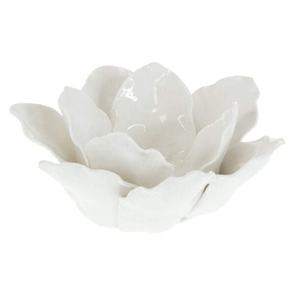 Свещник Порцеланово цвете в бяло