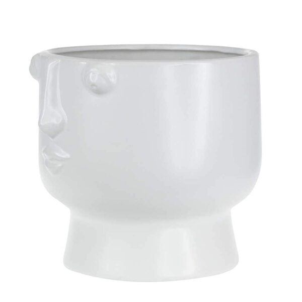 Керамична ваза от серията Лица в бяло XL - 17см
