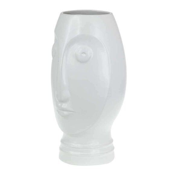 Керамична ваза от серията Лица в бяло XXL - 27см