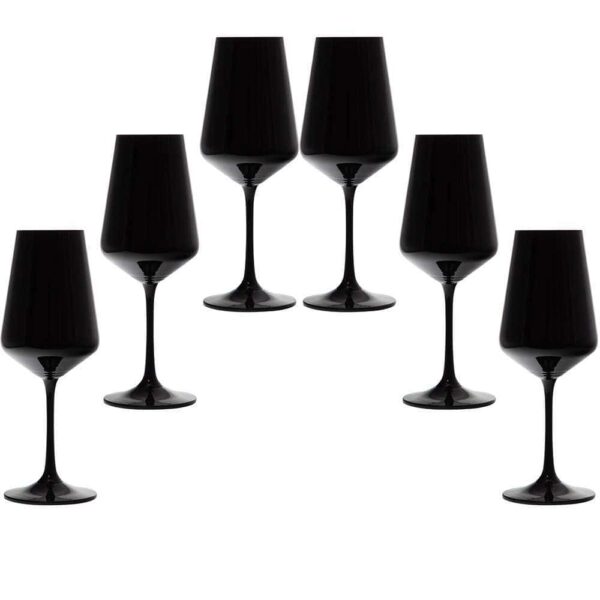 Чаши за бяло вино в черно от серията Сандра