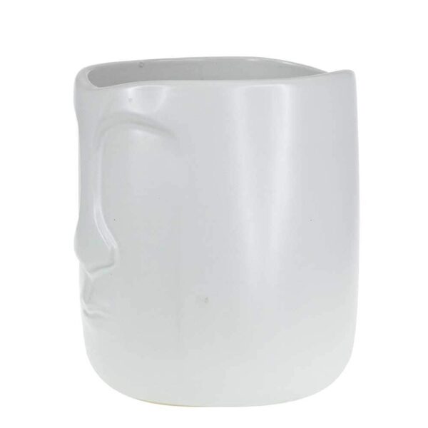 Керамична ваза от серията Лица в бяло S - 16см