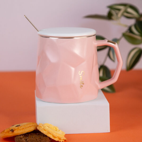 Подаръчна Чаша с капаче и лъжичка Smile - 320мл