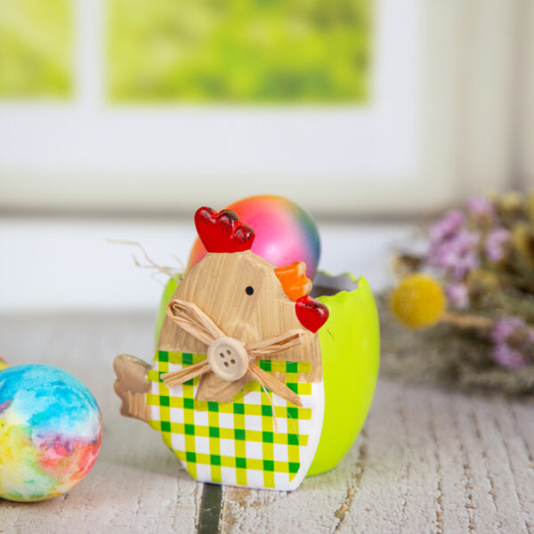 Великденска поставка за яйце с Кокошка - Пъстри цветове