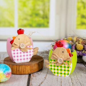 Великденска поставка за яйце с Кокошка - Пъстри цветове