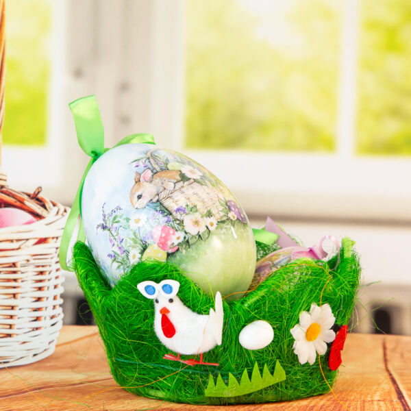 Великденска декорация - Зелена кошница