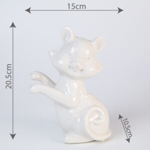 Декоративна статуетка бяла котка