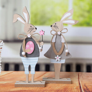 Великденска декорация - Комплект зайци в сиво
